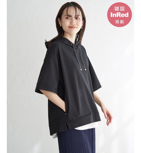 ikka「【親子おそろい】コットンUSAミニワッフルポケ付きパーカー」|パーカー|ブラック