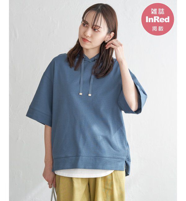 ikka「【親子おそろい】コットンUSAミニワッフルポケ付きパーカー」|パーカー|ブルー