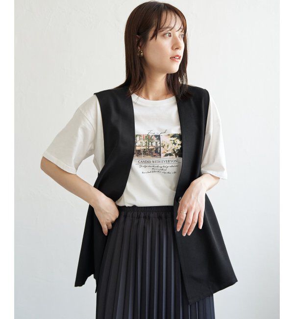 ikka「ドライタッチサイドスリットジレ」|ダウンベスト・ベスト|