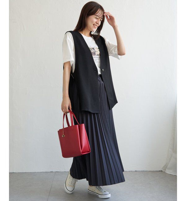 ikka「ドライタッチサイドスリットジレ」|ダウンベスト・ベスト|