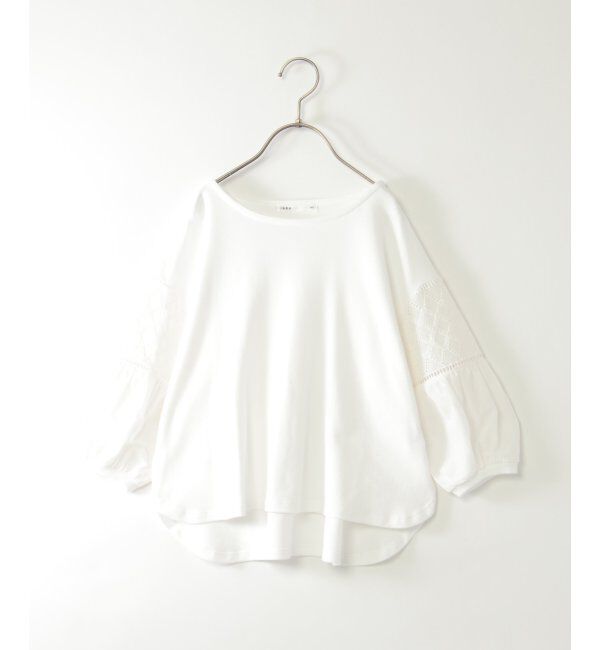 ikka kids「【親子おそろい】7分袖キカレース切り替えTシャツ」|Tシャツ・カットソー|