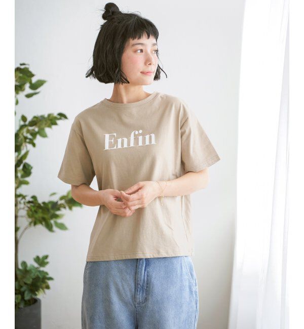 Lbc with Life「プリントロゴTシャツ」|Tシャツ・カットソー|ベージュ1