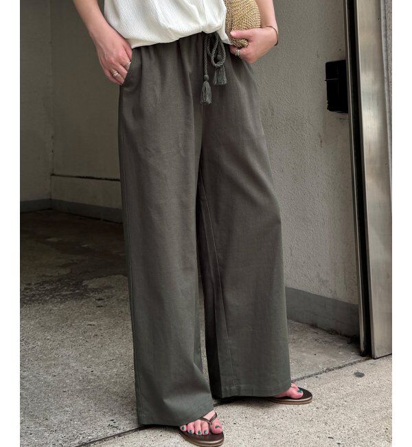 Lbc with Life「リネン混タッセルベルトイージーパンツ」|その他|
