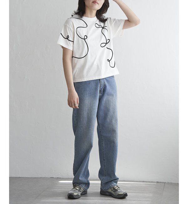 VENCE share style「コード刺繍Tシャツ」|Tシャツ・カットソー|