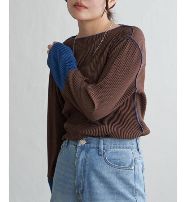 VENCE share style「プリーツ加工配色袖トップス」|その他|