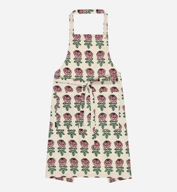 Marimekko「【日本限定】Vihkiruusu エプロン」|その他|ピンク&times;オフホワイト