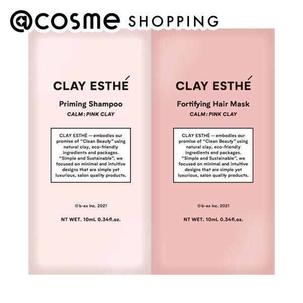  「CLAY ESTHE プライミングシャンプー／フォーティファイングヘアマスク ピンククレイ トライアル(10ml+10ml)」|シャンプー|その他
