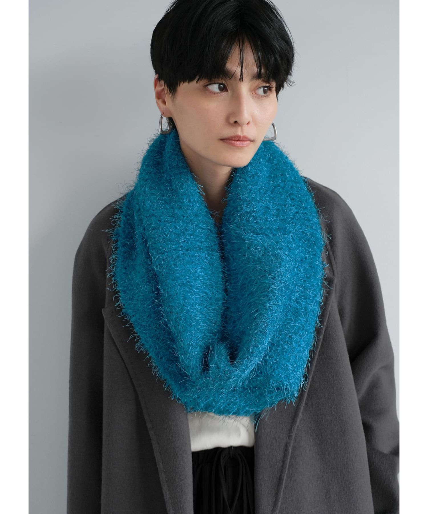 STYLE DELI「ファンシーシャギーニットスヌード」|スヌード|トパーズブルー