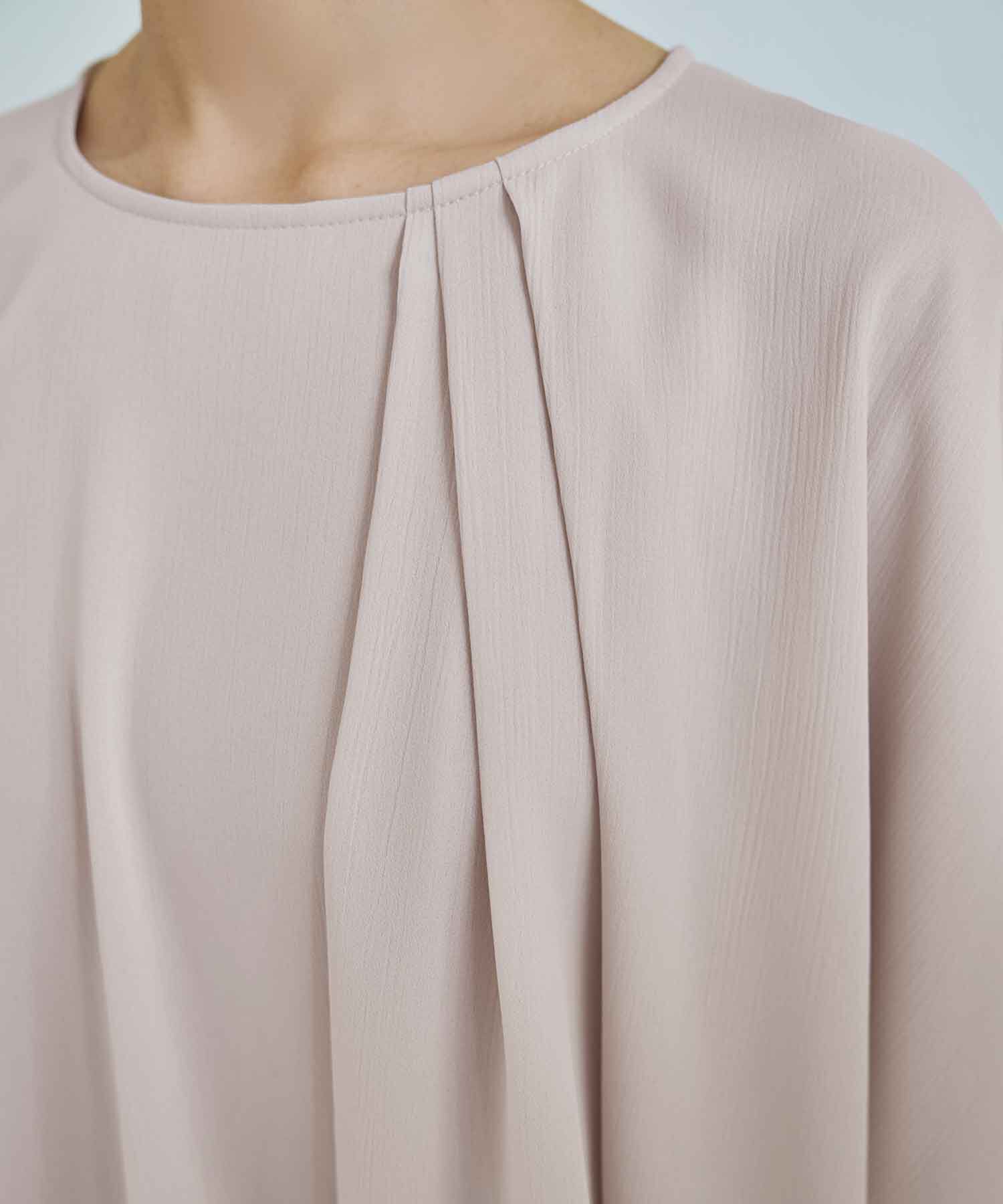 STYLE DELI「【LUXE】縦シボ片側ケープブラウス」|シャツ・ブラウス|