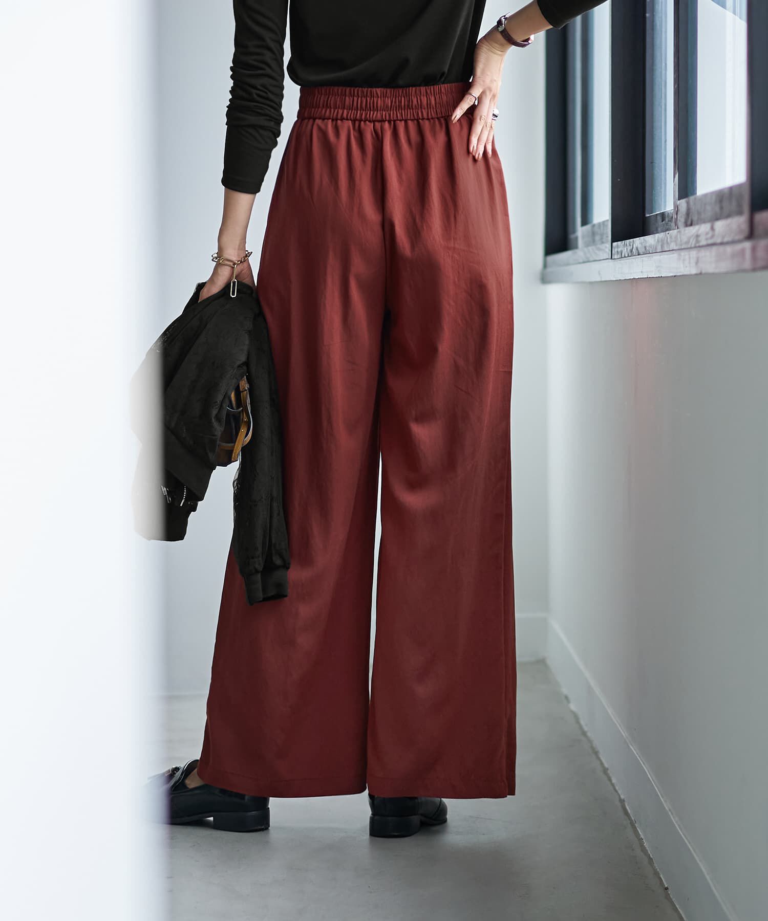 STYLE DELI「秋色シボ入りコットン混リラックスパンツ」|その他|