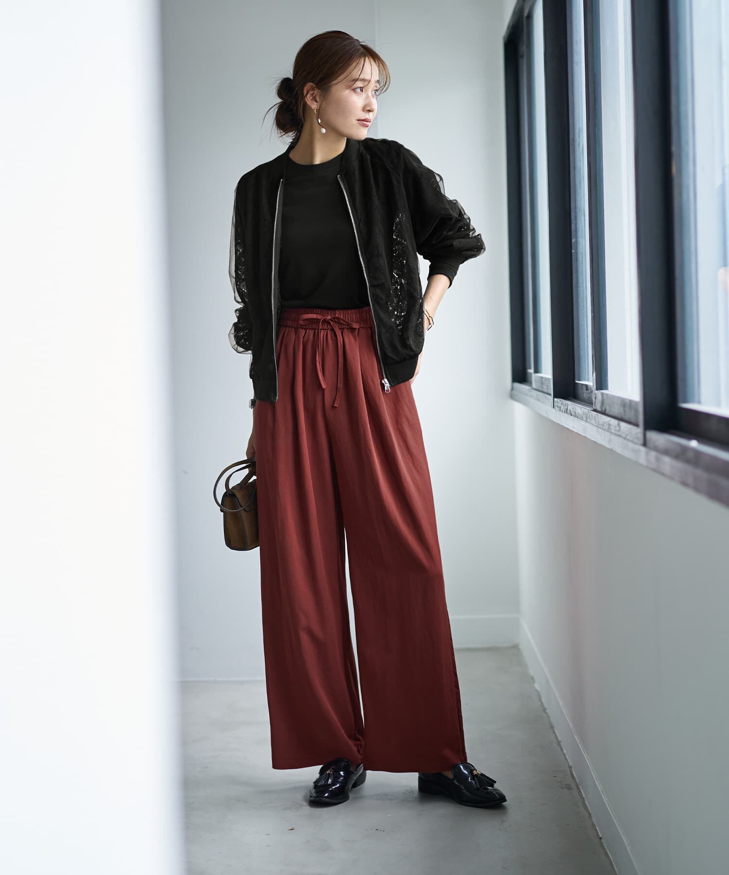 STYLE DELI「秋色シボ入りコットン混リラックスパンツ」|その他|