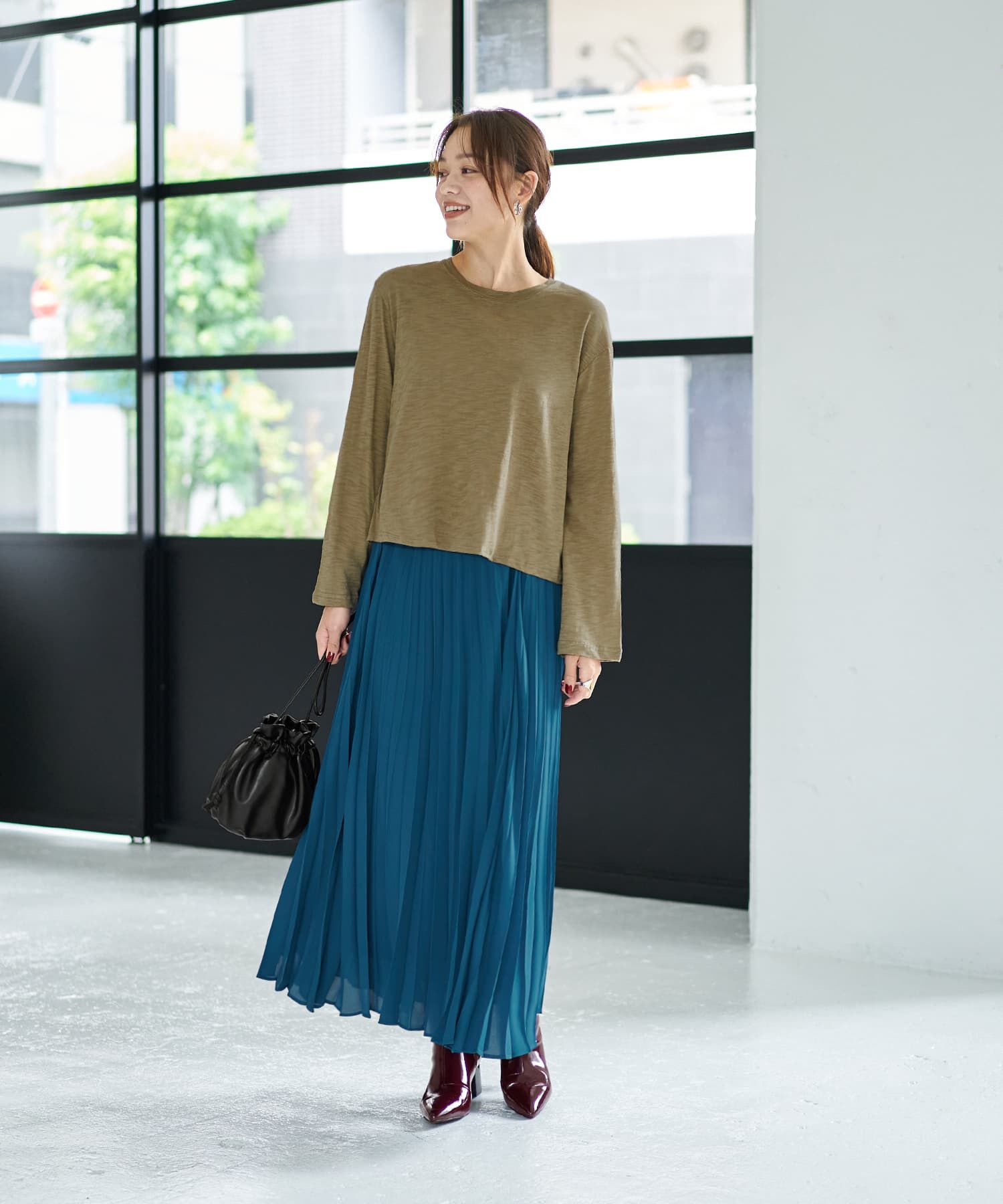 STYLE DELI「こなれたスラブ生地の下腹丈長袖Tシャツ」|Tシャツ・カットソー|