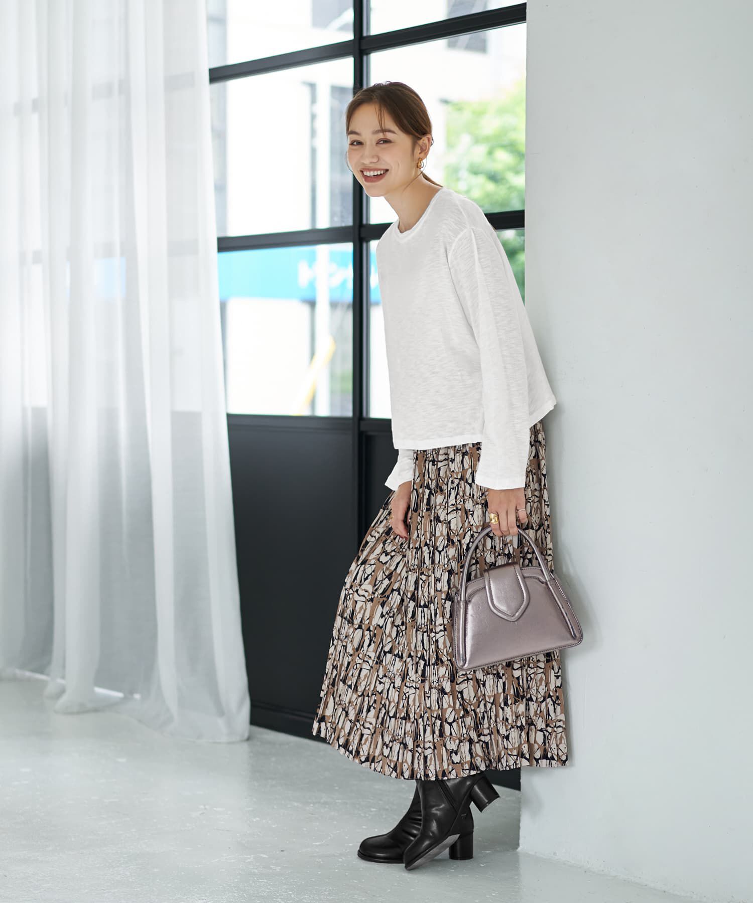 STYLE DELI「こなれたスラブ生地の下腹丈長袖Tシャツ」|Tシャツ・カットソー|