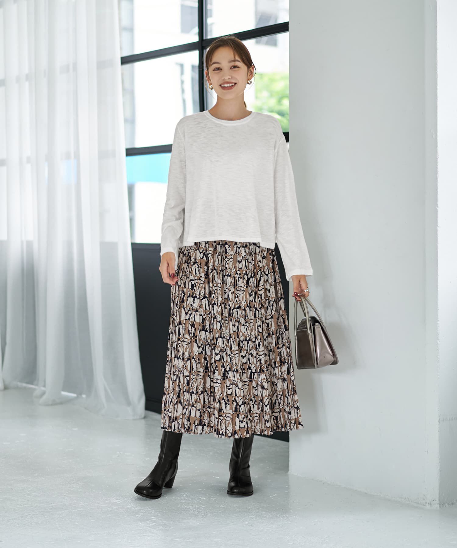 STYLE DELI「こなれたスラブ生地の下腹丈長袖Tシャツ」|Tシャツ・カットソー|