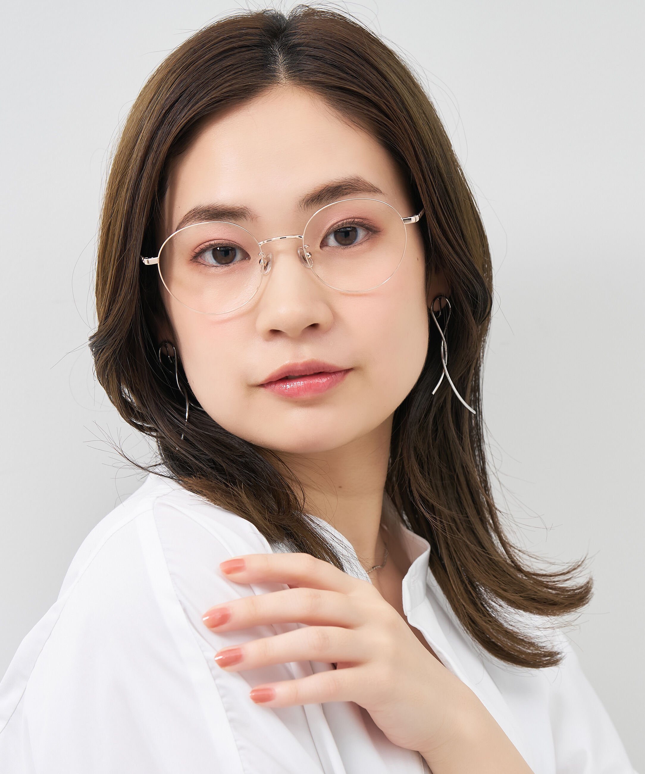  「ボストン型 華奢なラインで大人可愛い メガネ｜大きめサイズ 小顔効果 メタルフレーム レンズ交換券付き」|メガネ|