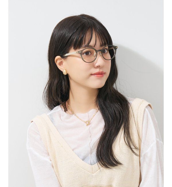  「ボストン型 メガネ│ズレ落ちにくい レザー調のラバーテンプルがオシャレなフレーム｜ レンズ交換券付」|メガネ|