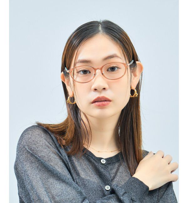  「オーバル型 メガネ | レザー調 ラバーテンプル ズレ落ち防止 眼鏡 伊達・度付き眼鏡  レンズ交換券付」|メガネ|