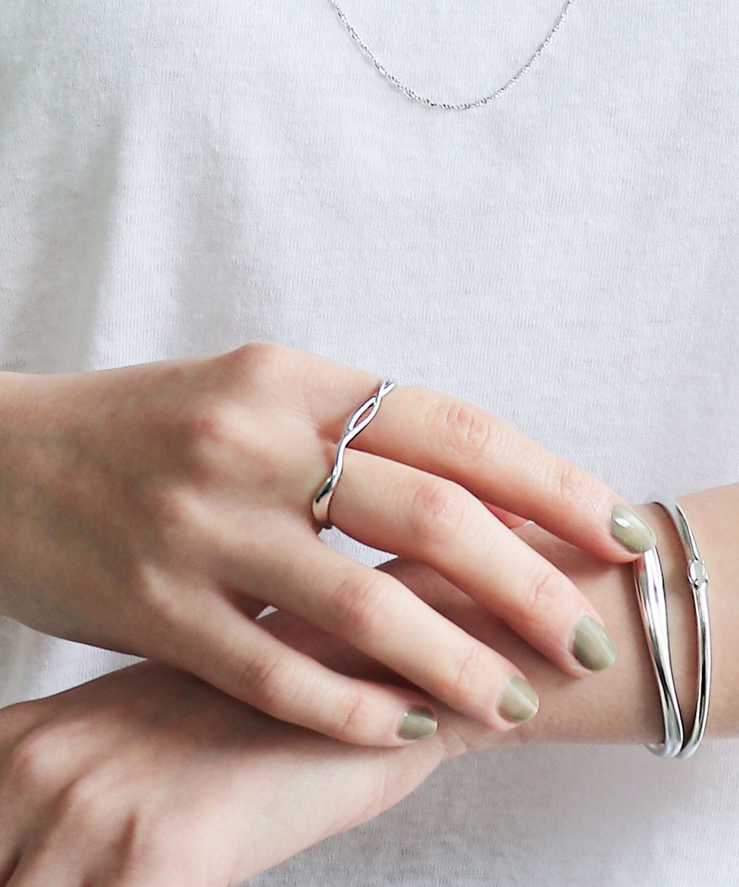  「silver925 カーブラインリバーシブル ダブルフィンガーリング (ニッケルフリー)」|リング|