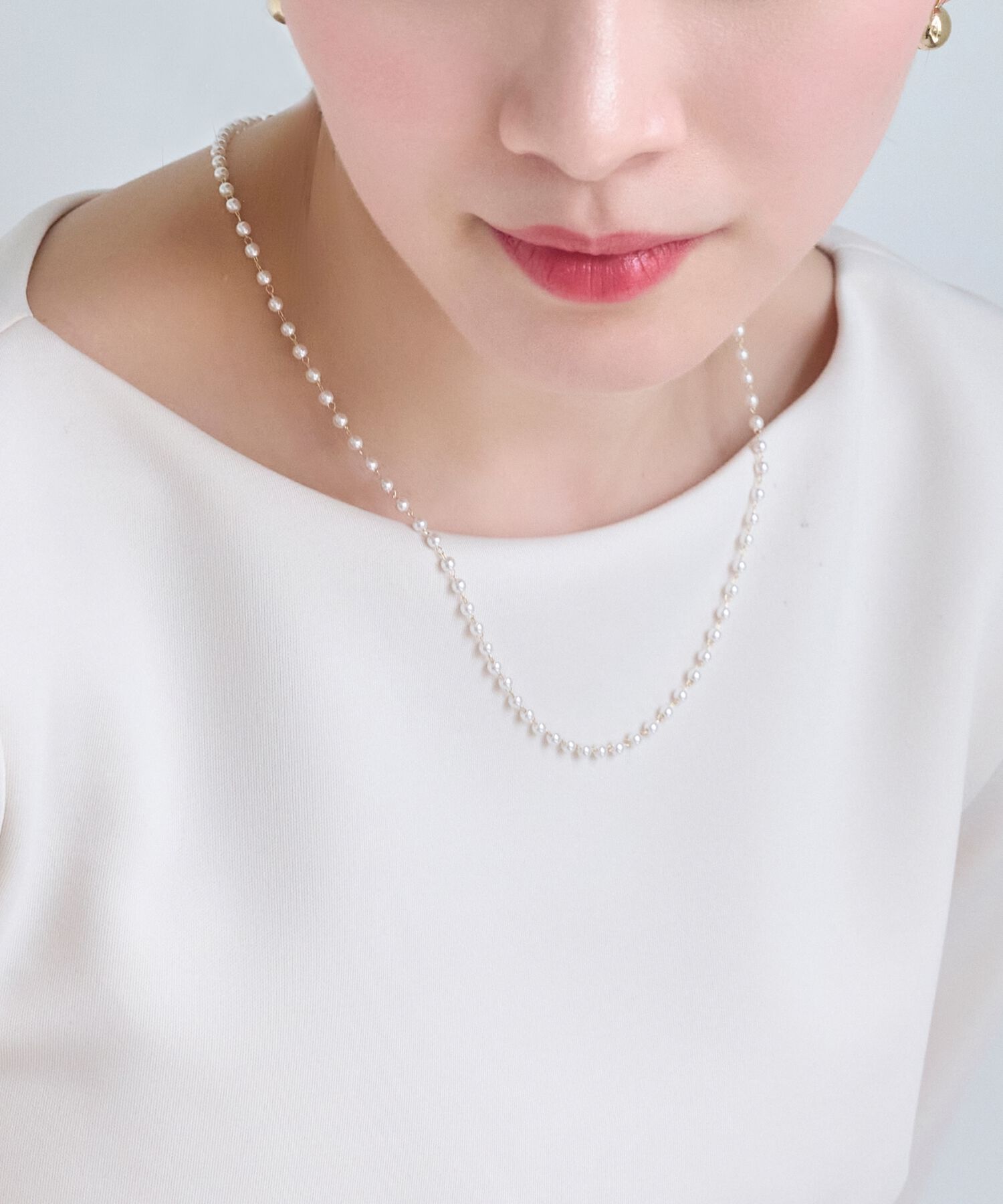 Phoebe「シンプルパールチェーンネックレス」|ネックレス|ホワイト