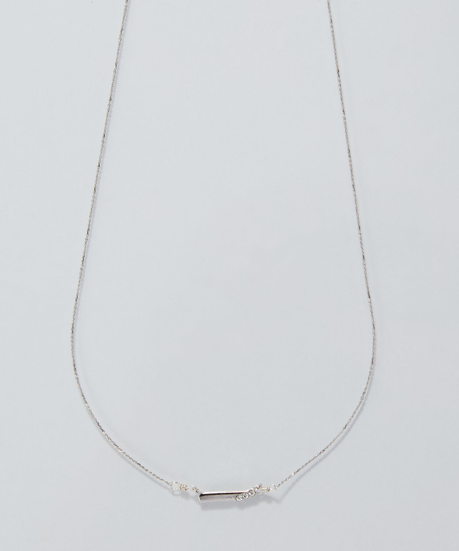 Phoebe「【金属アレルギー対応】ストレートバービジューネックレス　シルバー」|ネックレス|シルバー