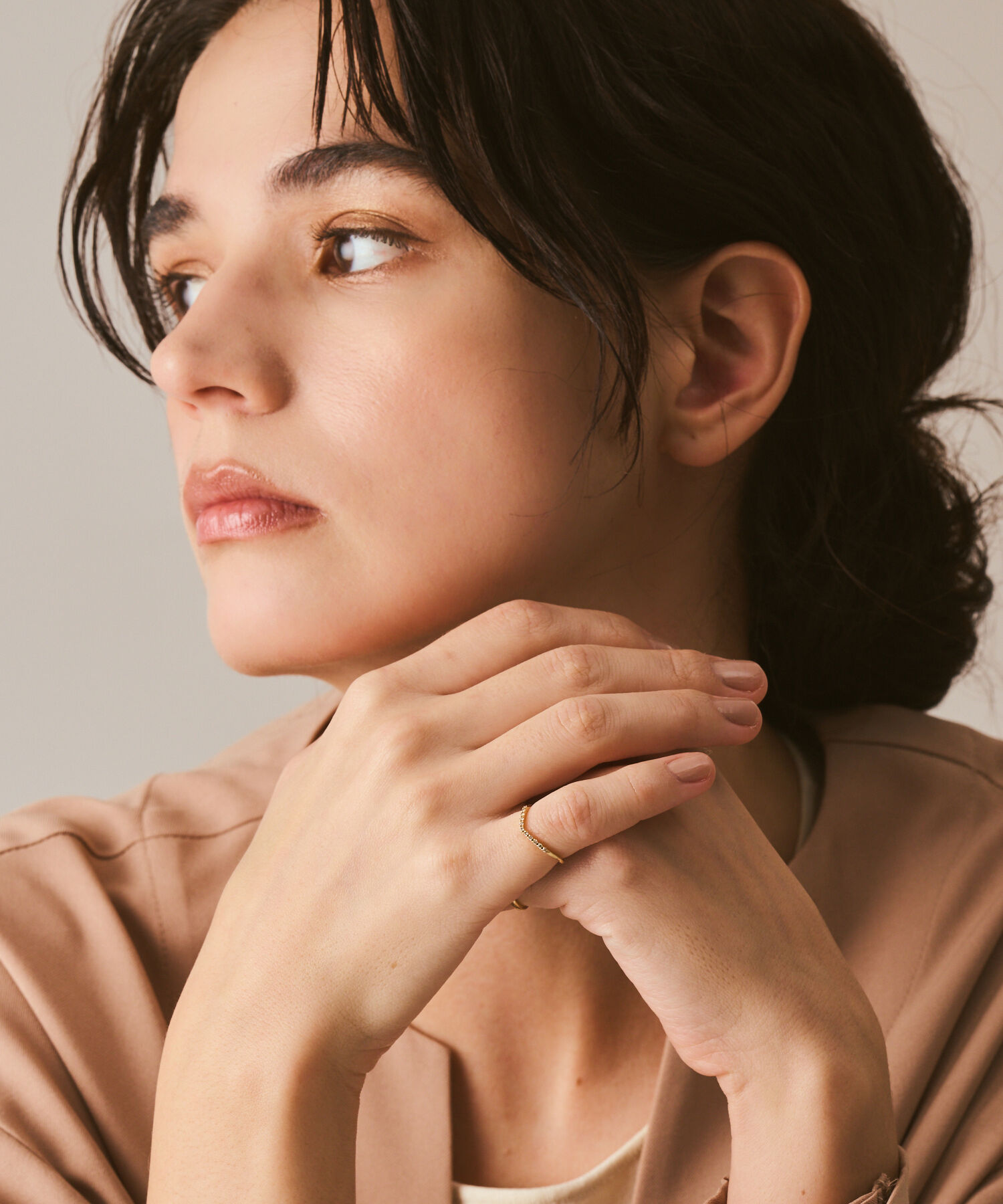 agete「K18ダイヤモンドピンキーリング」|リング|