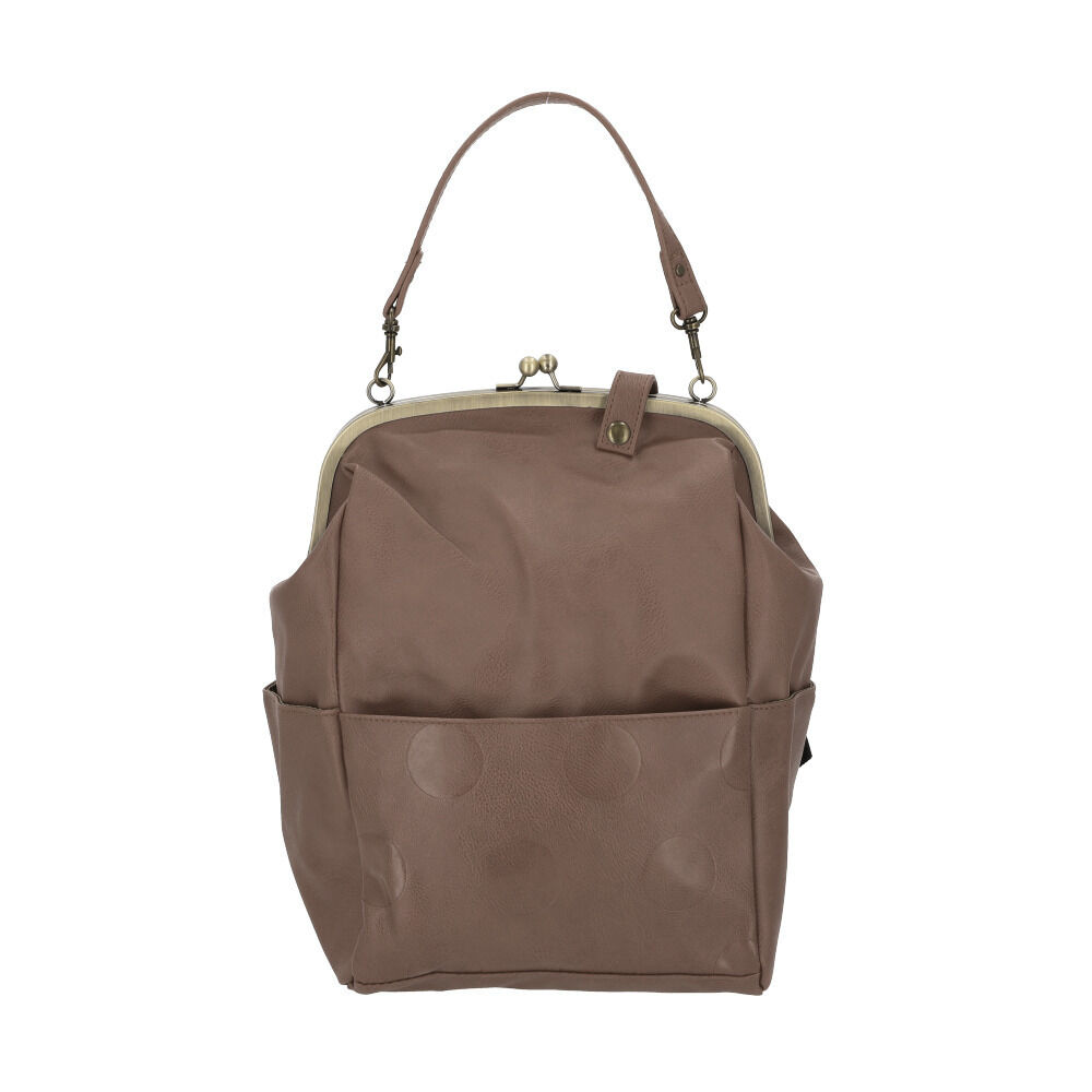 BACKYARD FAMILY「がま口 リュック 通販 レディース おしゃれ 小さめ 通勤 通学 大容量 B5 合皮」|その他|ブラウン1