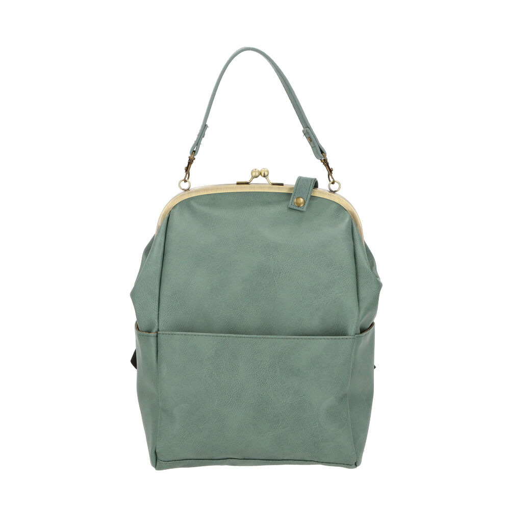 BACKYARD FAMILY「がま口 リュック 通販 レディース おしゃれ 小さめ 通勤 通学 大容量 B5 合皮」|その他|グリーン1