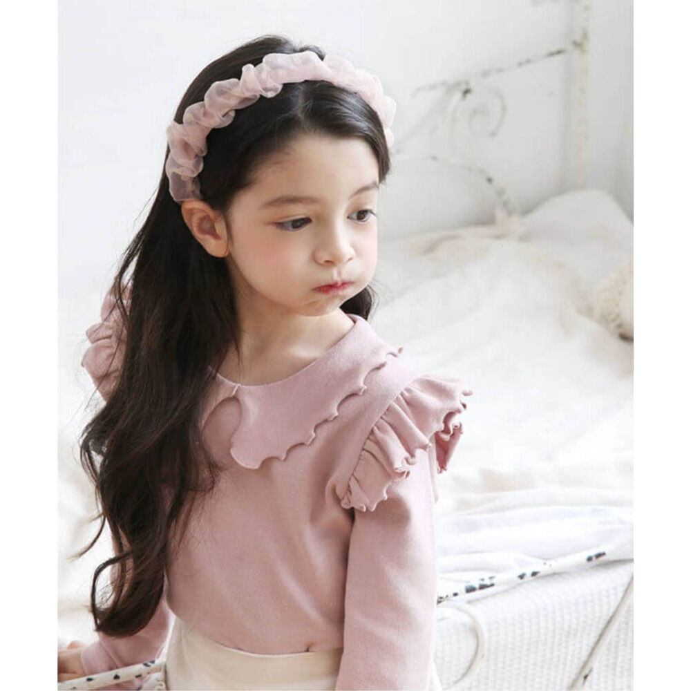 BACKYARD FAMILY「襟付き カットソー 長袖 キッズ 通販 トップス Tシャツ 女の子 襟あり フリル 子供 こども」|その他|ピンク1