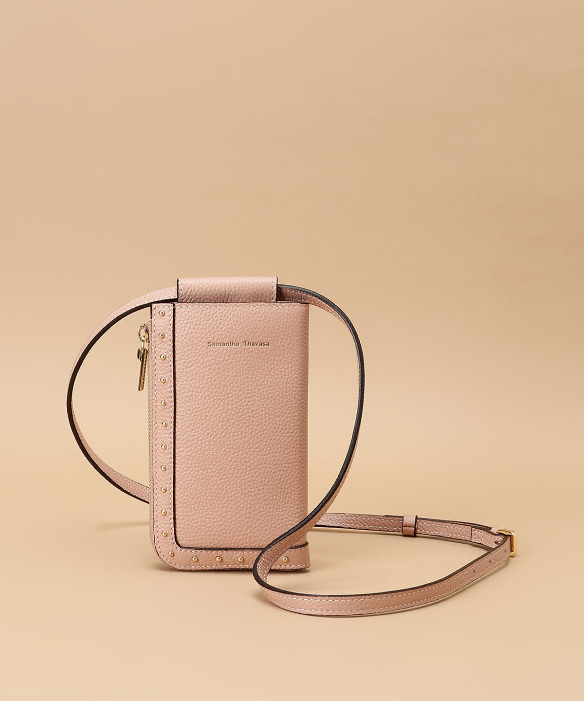 Samantha Thavasa「スタッズデザイン ウォレットショルダー」|ショルダー・メッセンジャー|ﾋﾟﾝｸﾍﾞｰｼﾞｭ