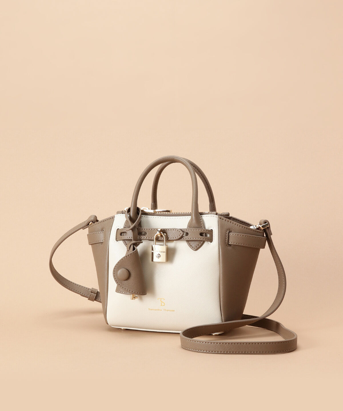 Samantha Thavasa「バイカラーベルトデザイン サマンサアゼル 小サイズ」|ハンドバッグ|