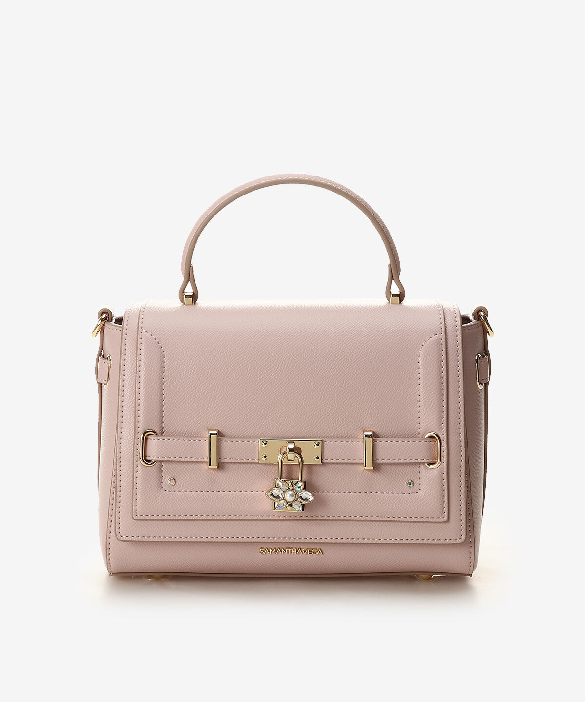 Samantha Vega「ベルトビジューショルダーバッグ」|ショルダー・メッセンジャー|ﾋﾟﾝｸﾍﾞｰｼﾞｭ