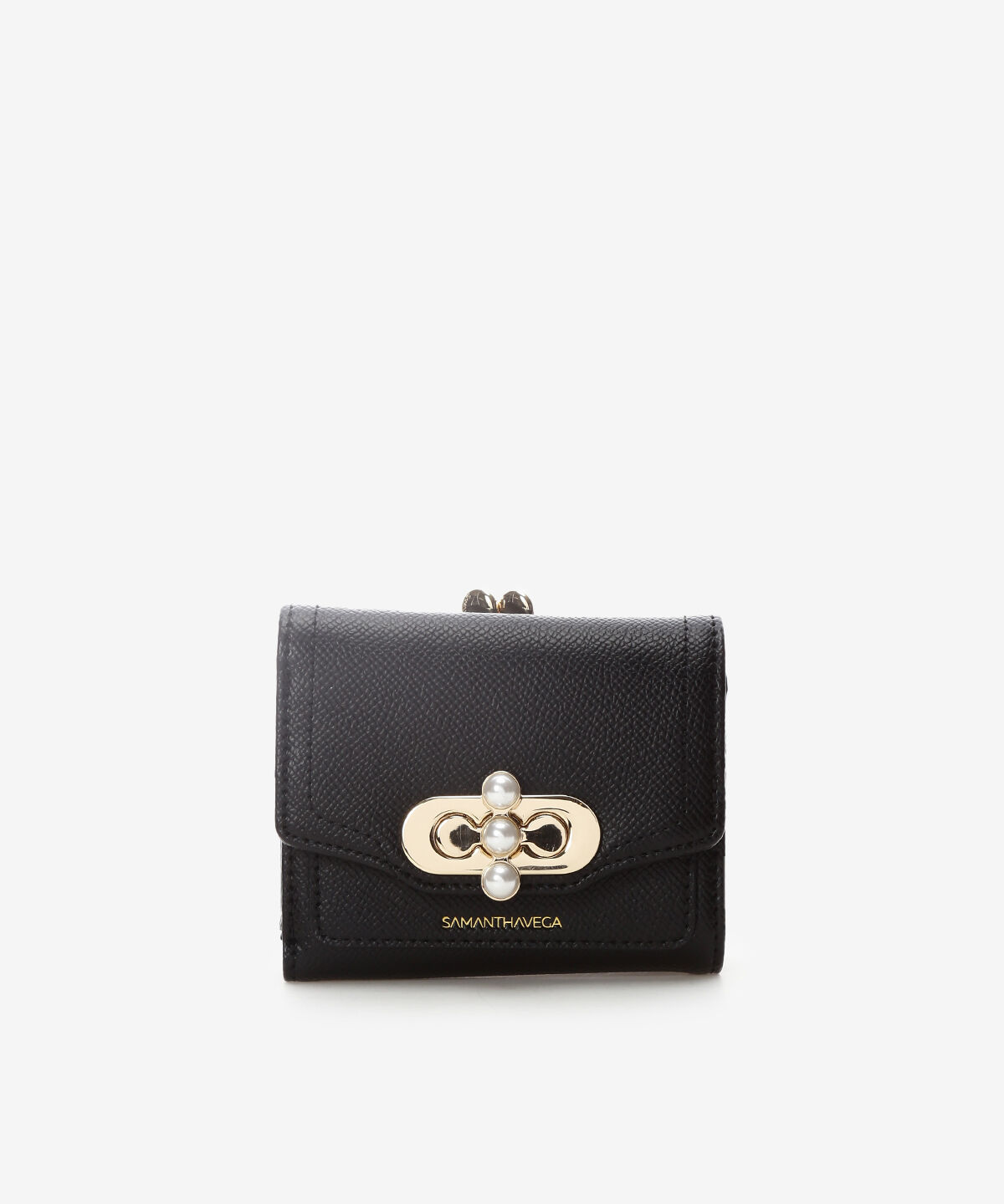 Samantha Vega「3連パール折財布」|財布|ブラック