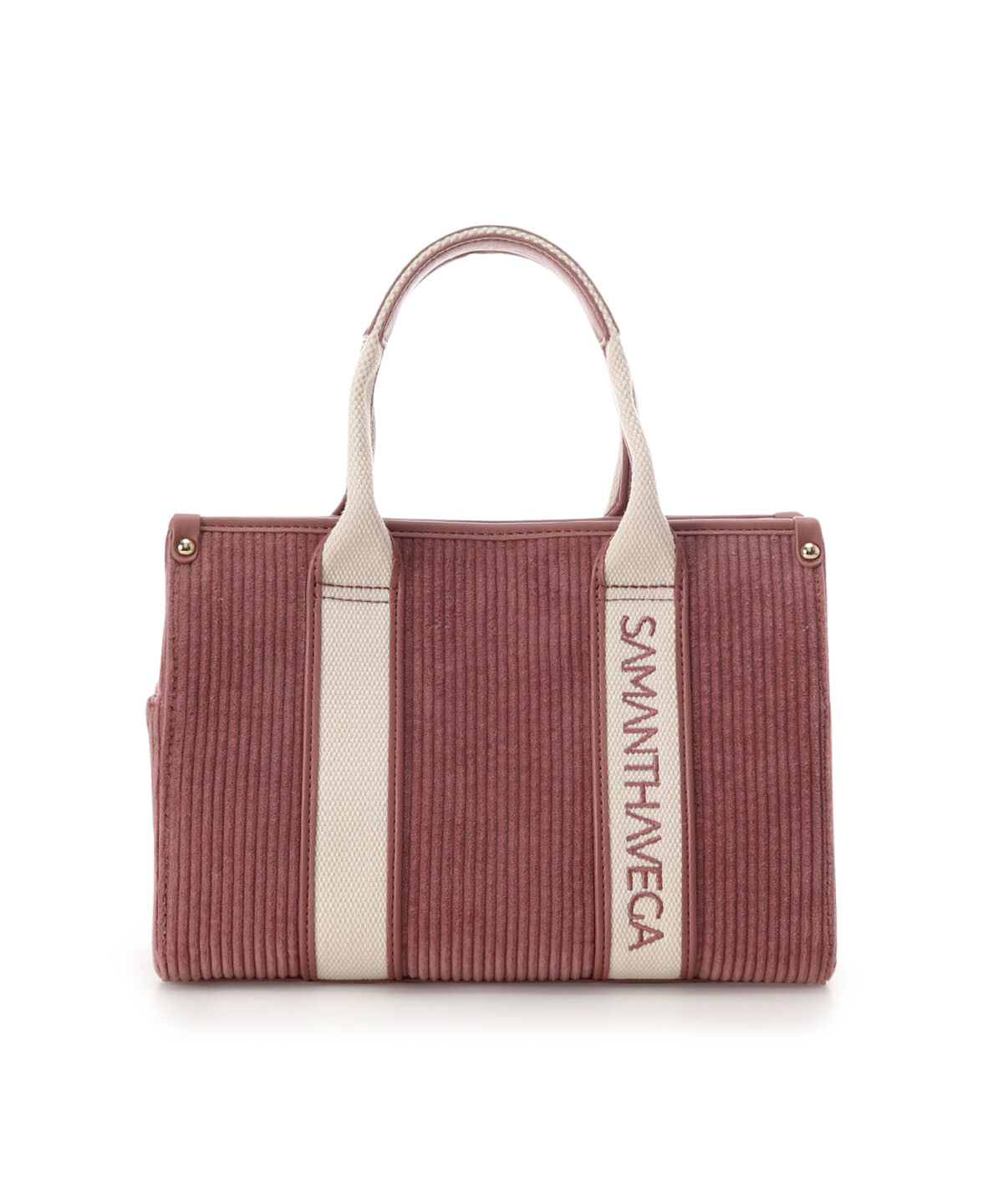 Samantha Vega「ロゴテープコーデュロイトート（小）」|ハンドバッグ|