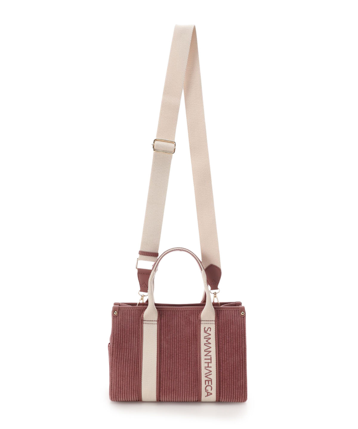 Samantha Vega「ロゴテープコーデュロイトート（小）」|ハンドバッグ|
