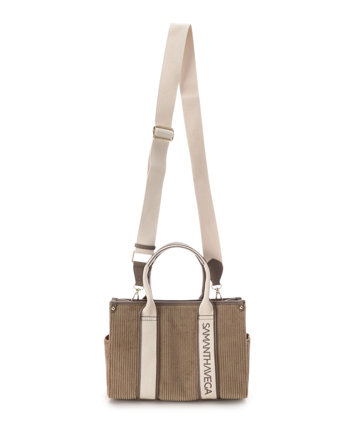Samantha Vega「ロゴテープコーデュロイトート（小）」|ハンドバッグ|