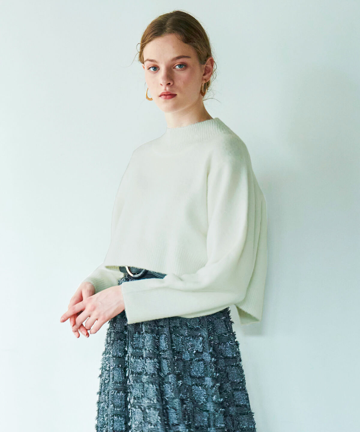 アンドクチュール「ウールMIXハイネックニットプルオーバー」|ニット・セーター|