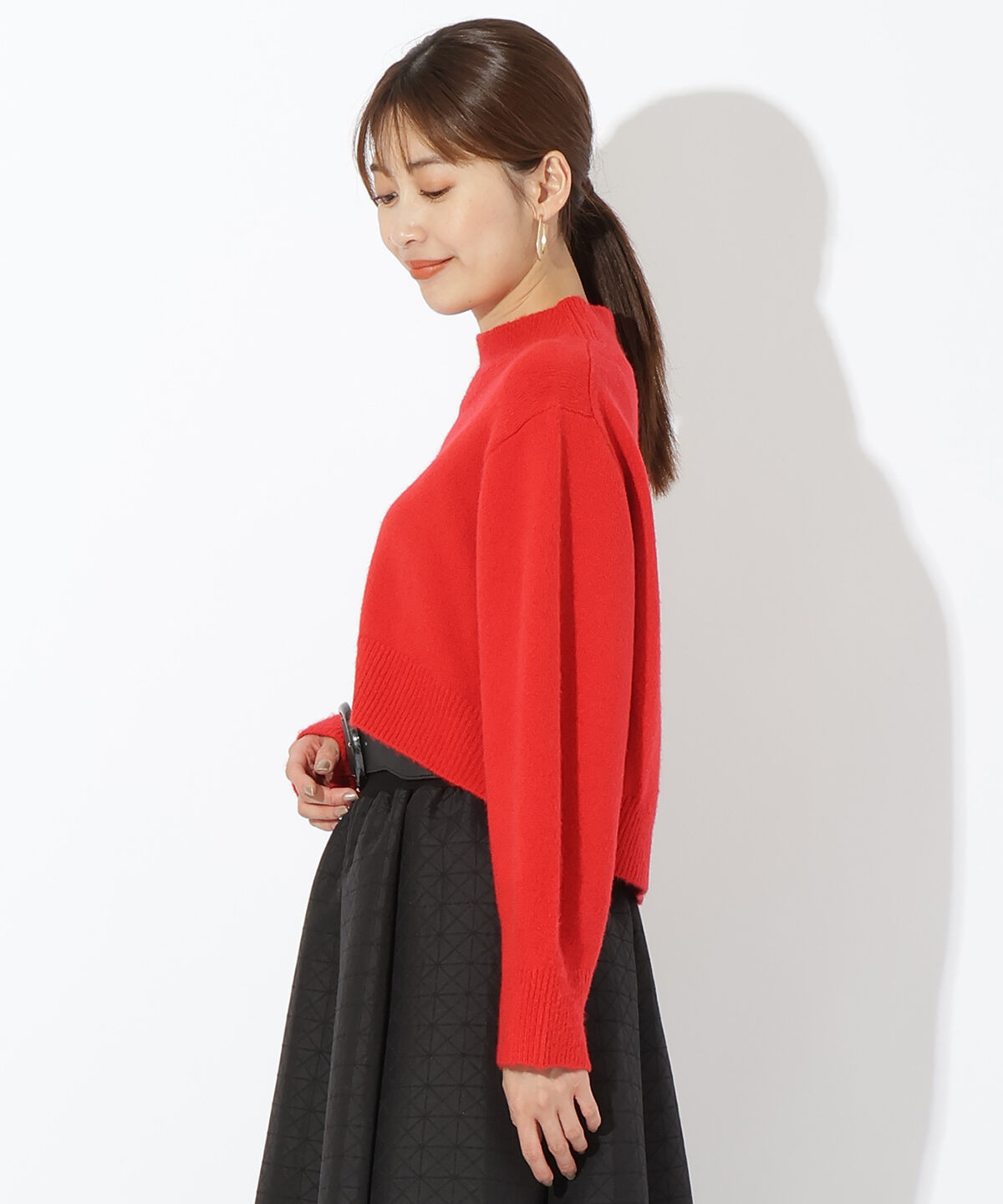 アンドクチュール「ウールMIXハイネックニットプルオーバー」|ニット・セーター|