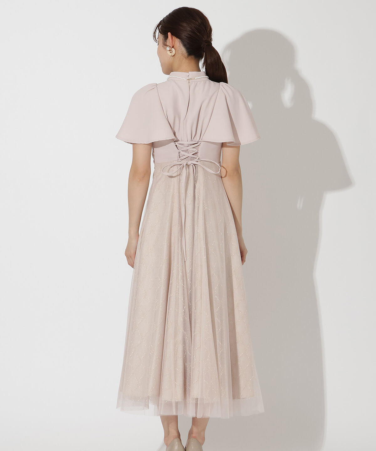 アンドクチュール「バスト切替ゴールドチュールドレス」|ドレス|