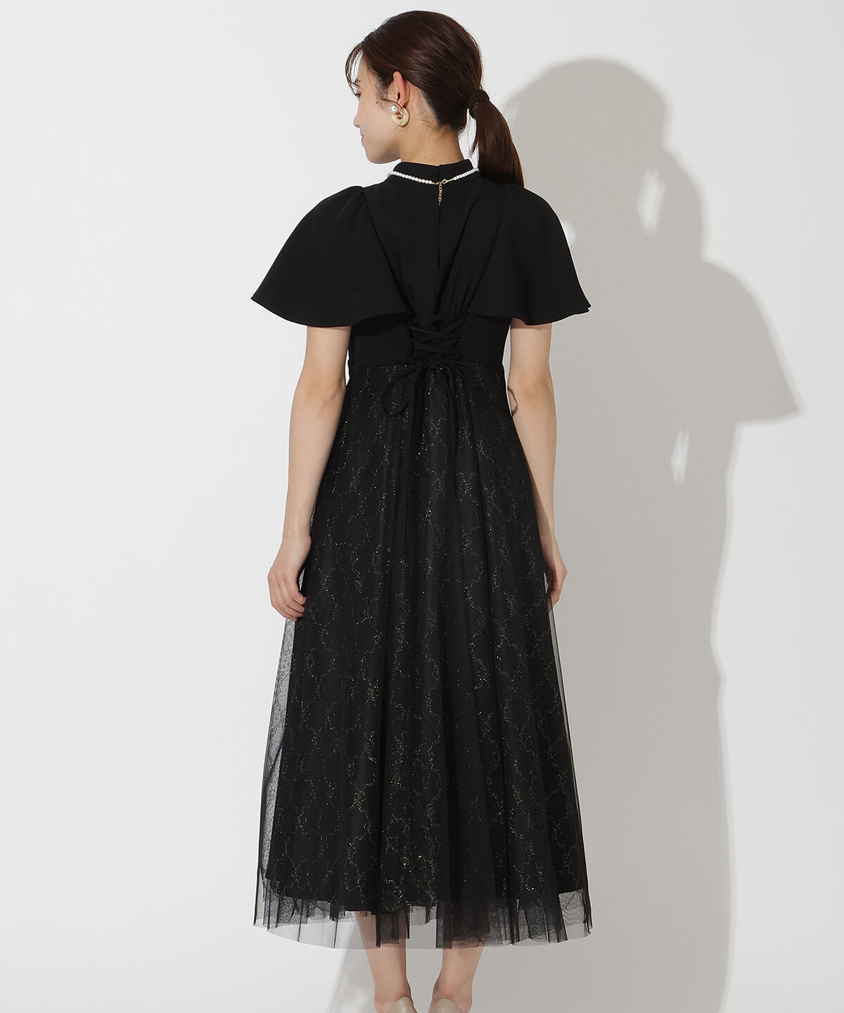 アンドクチュール「バスト切替ゴールドチュールドレス」|ドレス|