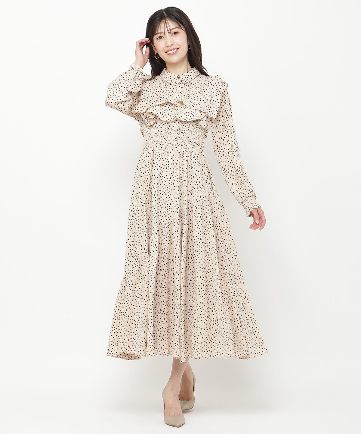 アンドクチュール「ランダムドットフリルワンピース」|ワンピース|