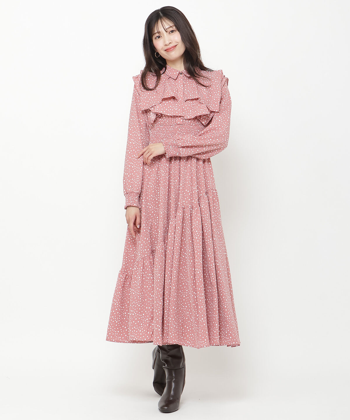 アンドクチュール「ランダムドットフリルワンピース」|ワンピース|