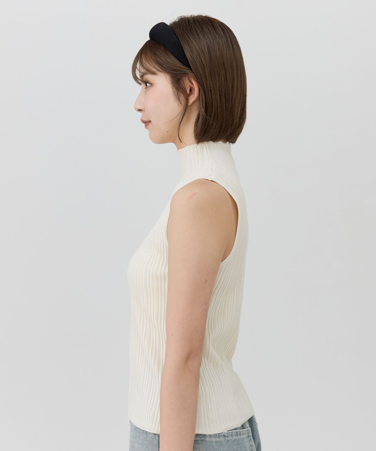 REDYAZEL「ハート刺繍ノースリーブリブニット」|ニット・セーター|