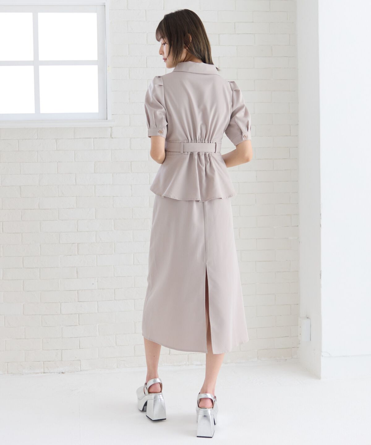 REDYAZEL「ペプラムシャツワンピース」|ワンピース|