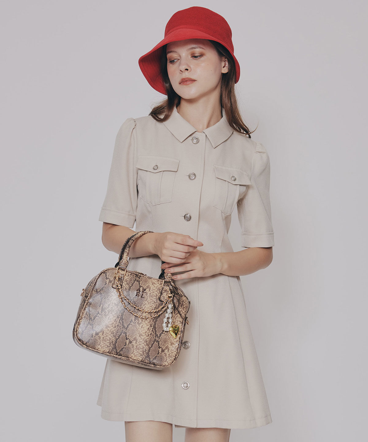 REDYAZEL「エンブレムボタンツイルシャツワンピース」|ワンピース|