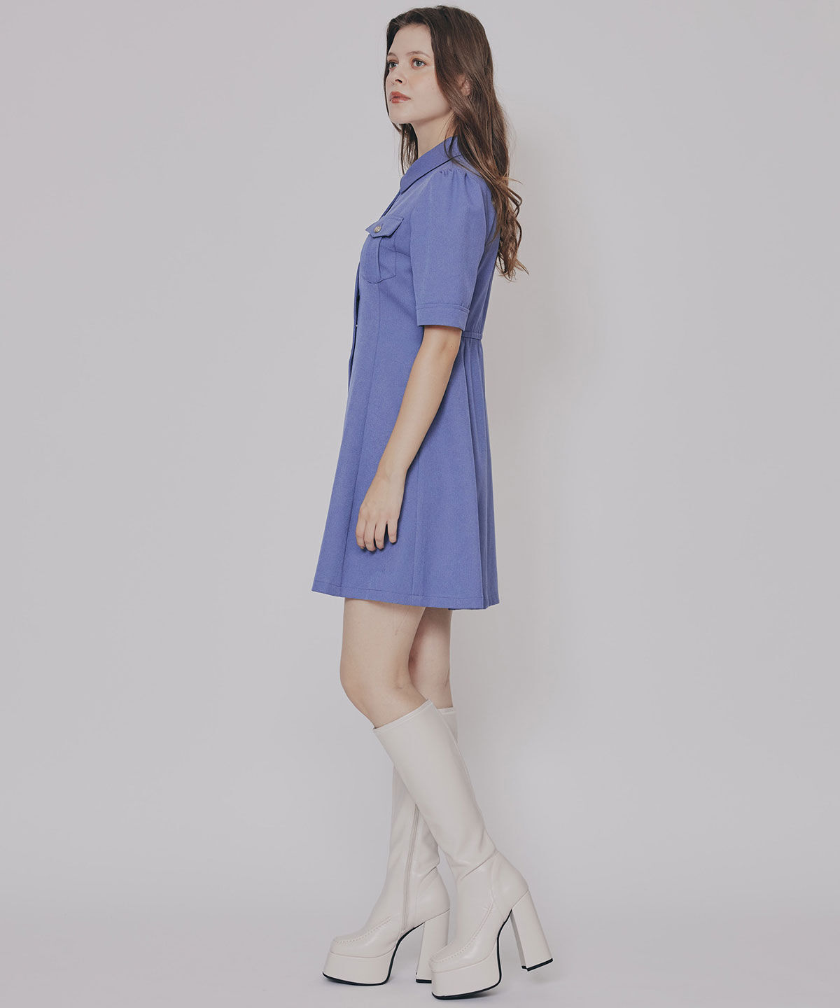 REDYAZEL「エンブレムボタンツイルシャツワンピース」|ワンピース|