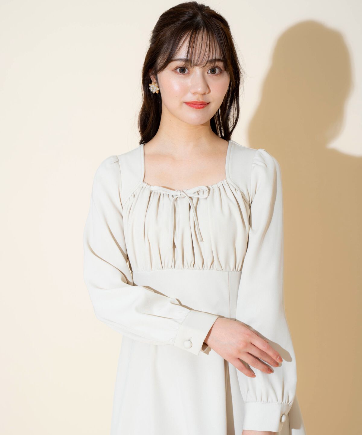 WILLSELECTION「ギャザーリボンフレアミニワンピース」|ワンピース|