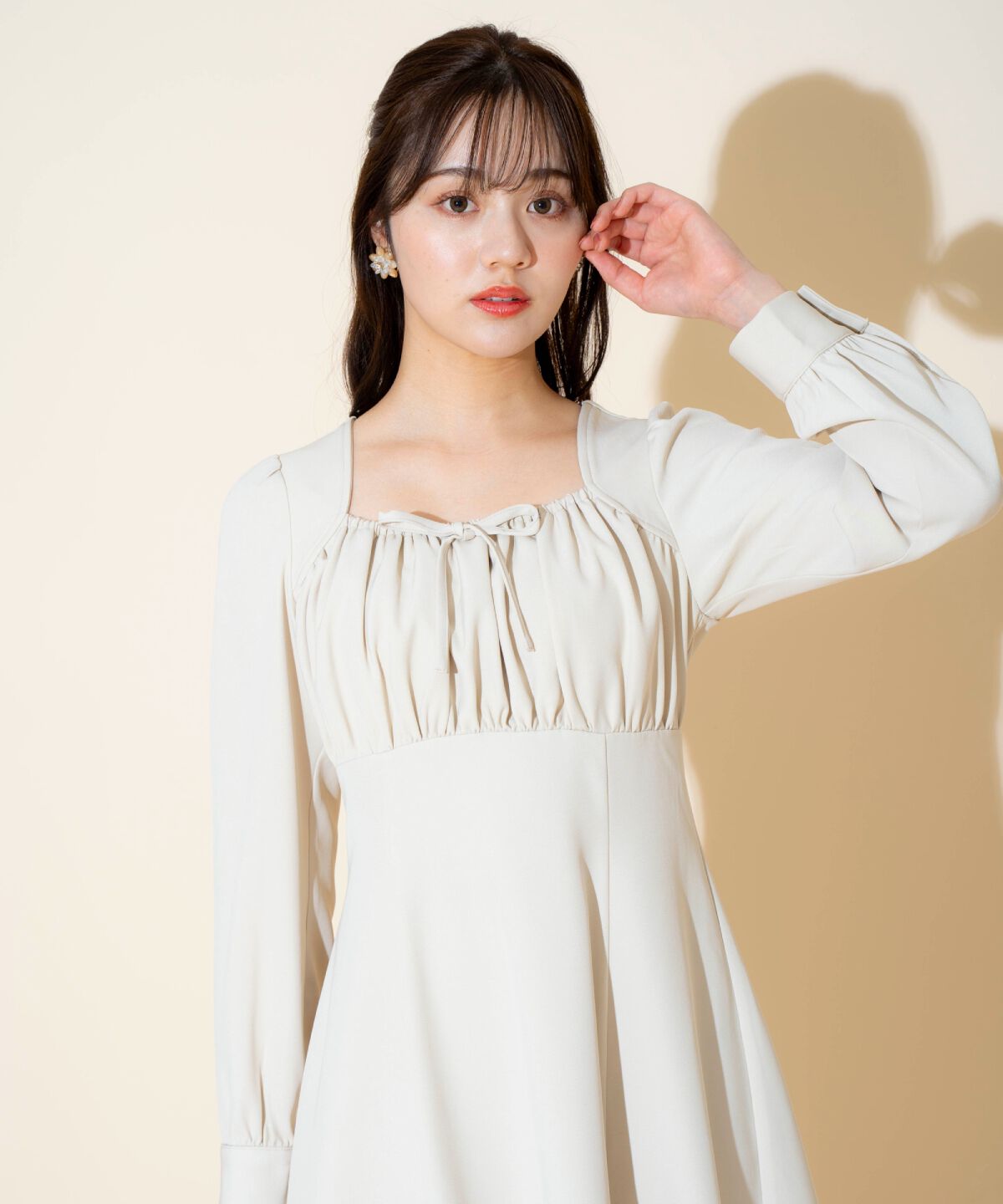 WILLSELECTION「ギャザーリボンフレアミニワンピース」|ワンピース|