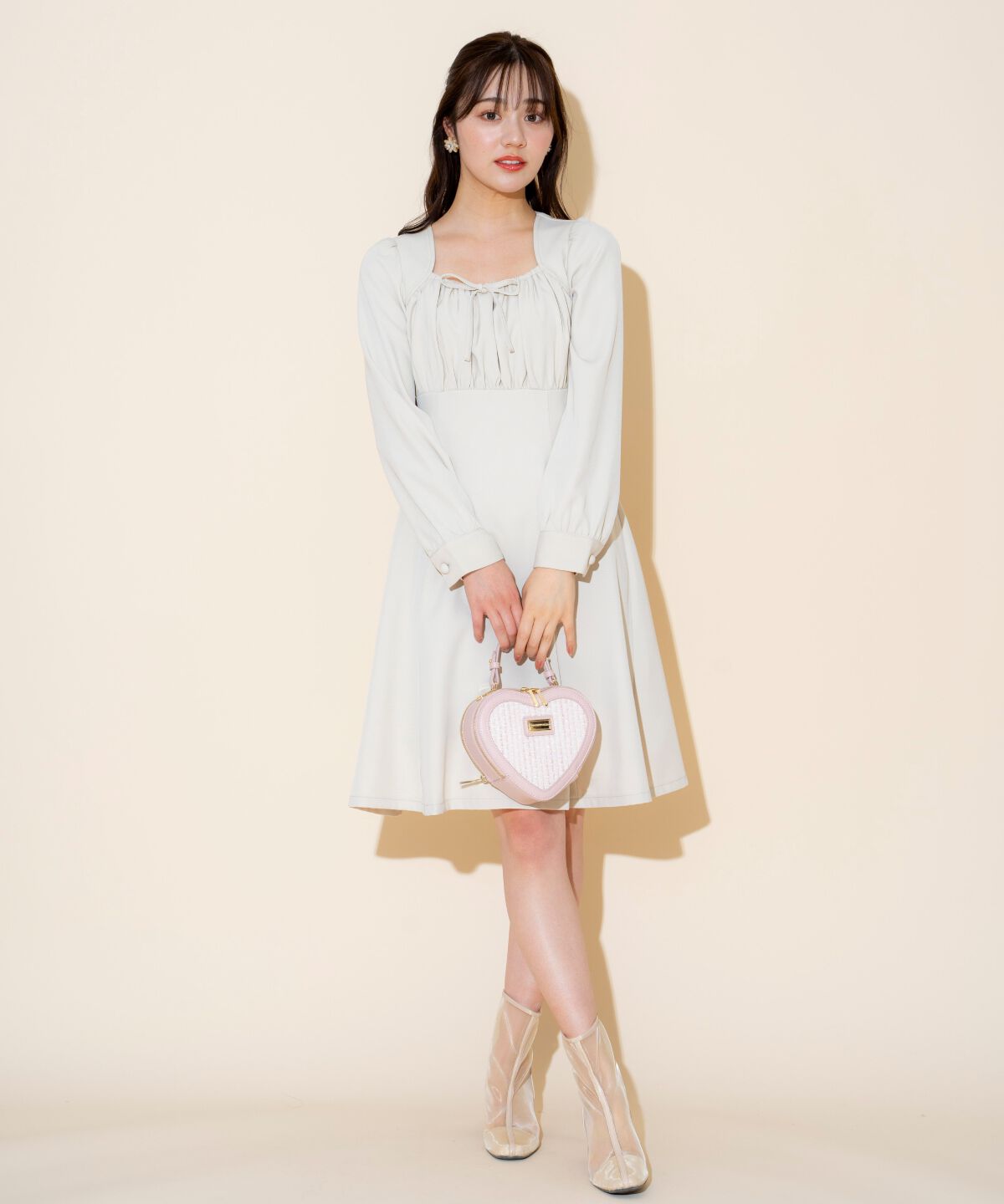 WILLSELECTION「ギャザーリボンフレアミニワンピース」|ワンピース|