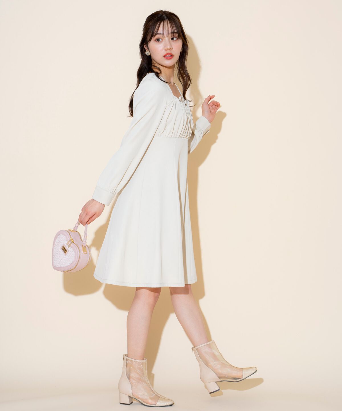 WILLSELECTION「ギャザーリボンフレアミニワンピース」|ワンピース|