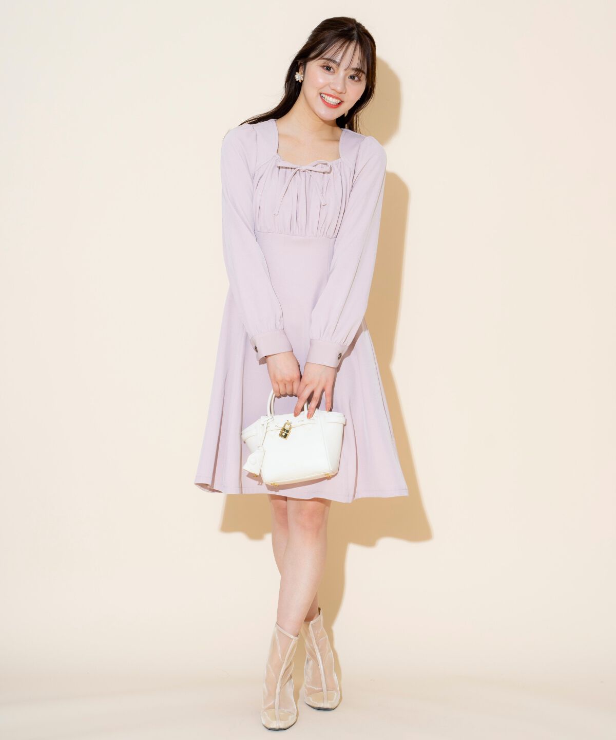 WILLSELECTION「ギャザーリボンフレアミニワンピース」|ワンピース|